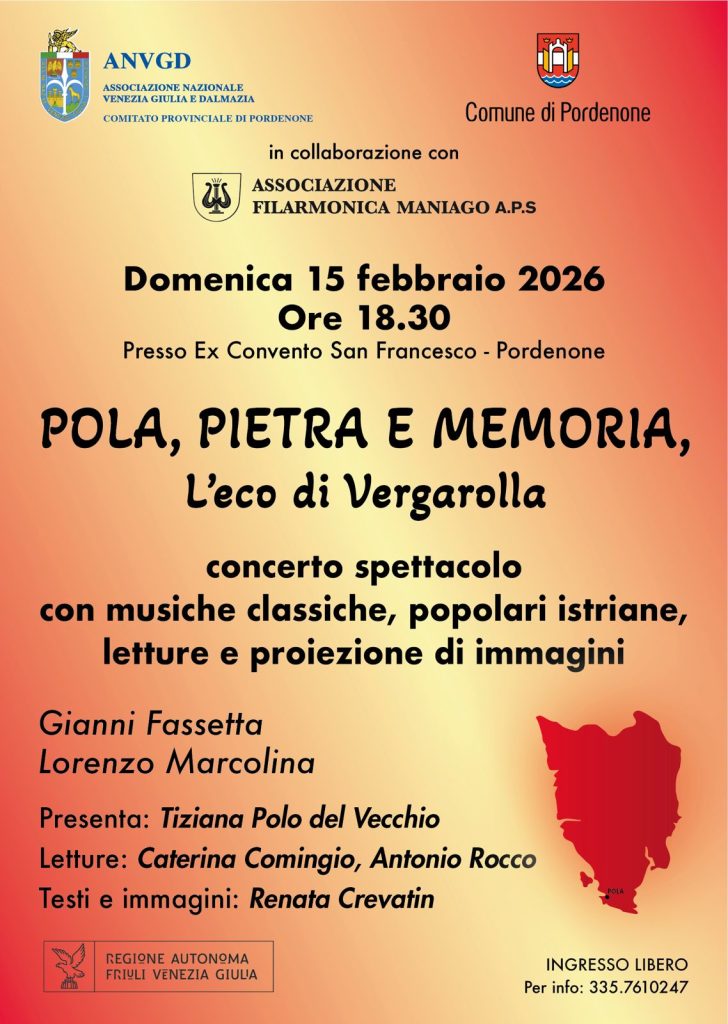 Foto: 15 Febbraio – “Pola, pietra e memoria. L’eco di Vergarolla” – ex-convento San Francesco – Pordenone